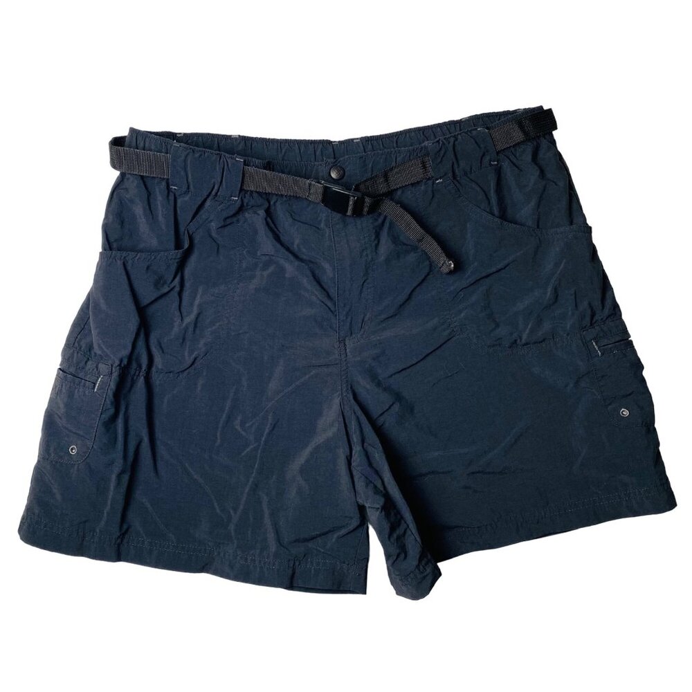 Columbia Sandy River Shorts Women Sz XL Black Cargo‎ Quick Dry Hiking UPF 30